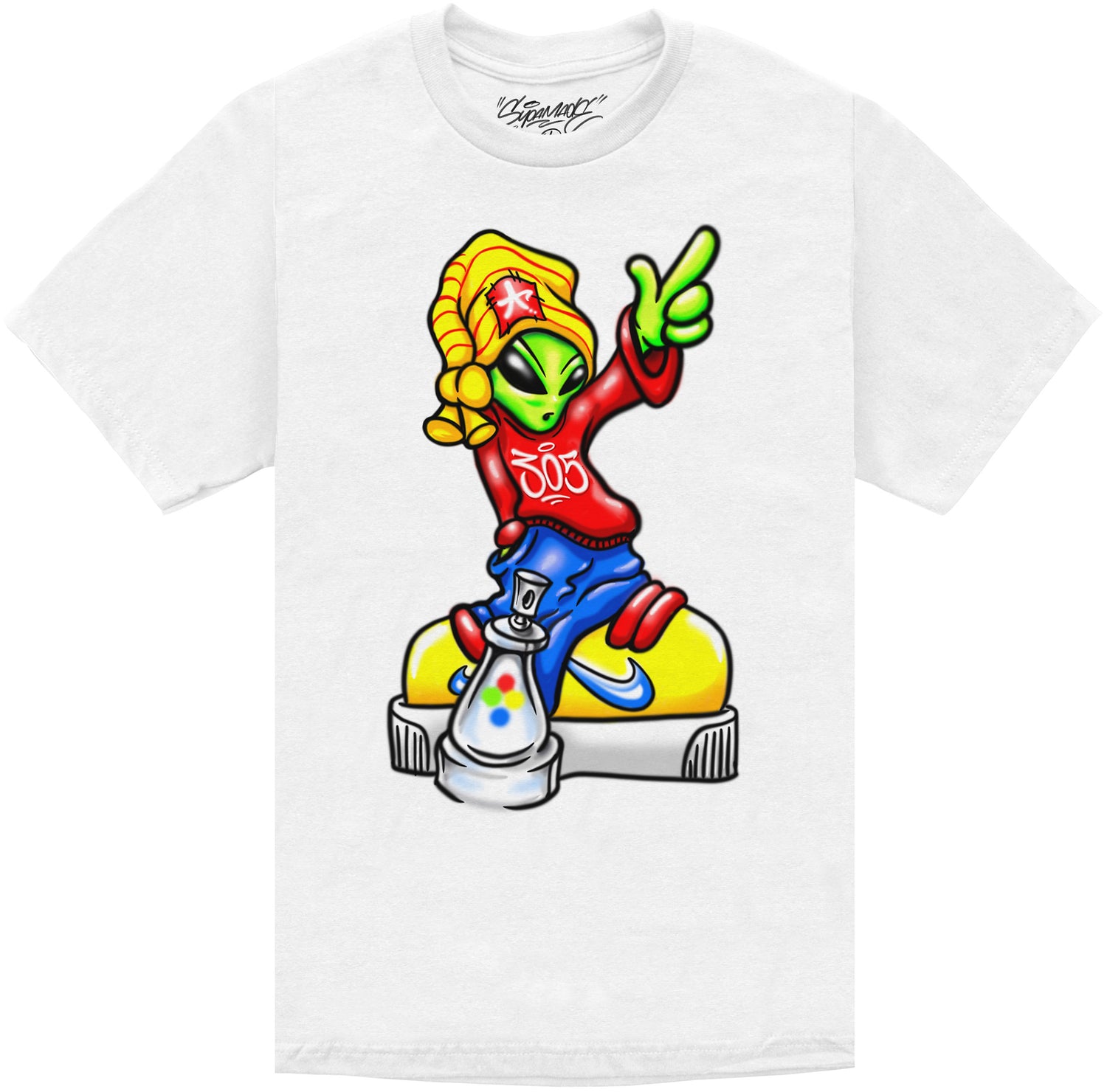 SKULLY ALIEN AIRBRUSH T-SHIRT