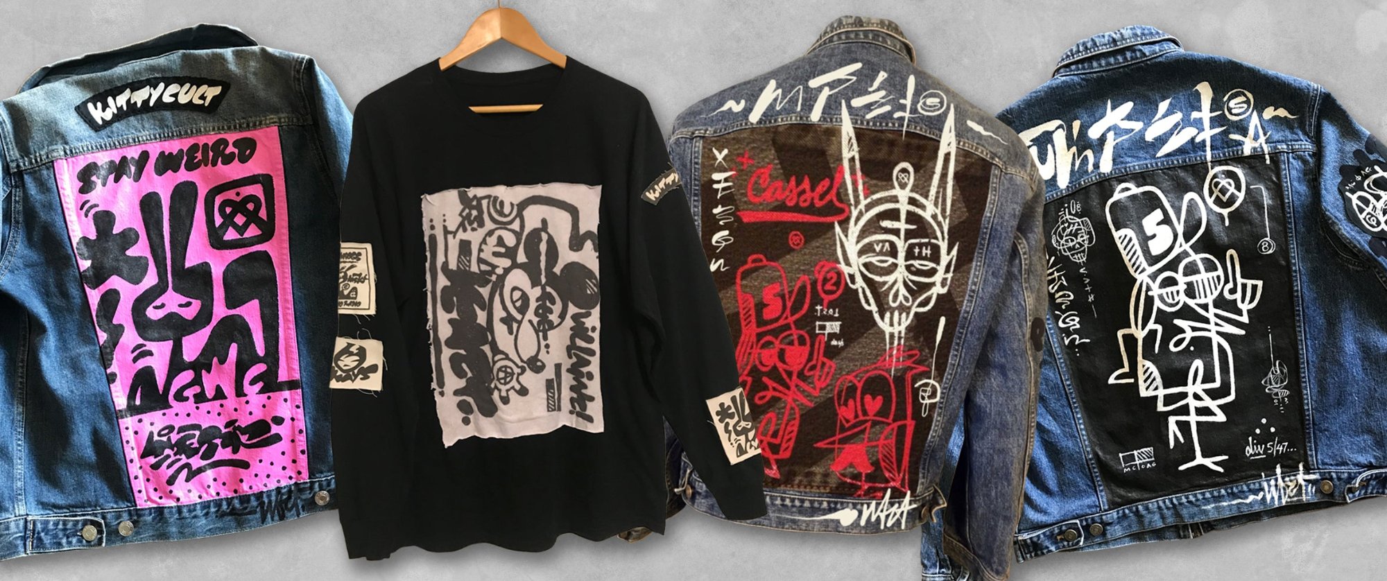 Hand painted and hand crafted clothing.